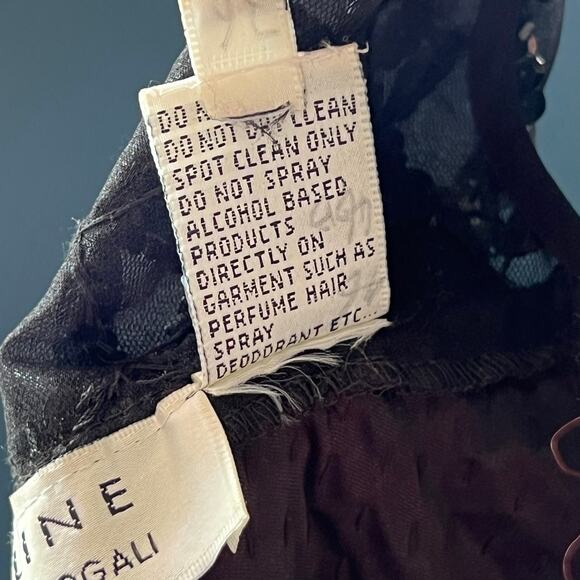 Niteline Della Roufogali Black Sequin Mesh‎ Dress Women's Size 6 80s Vintage - Picture 10 of 11